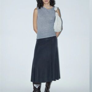 Paloma Wool Vicky Black Velvet Skirt Size S